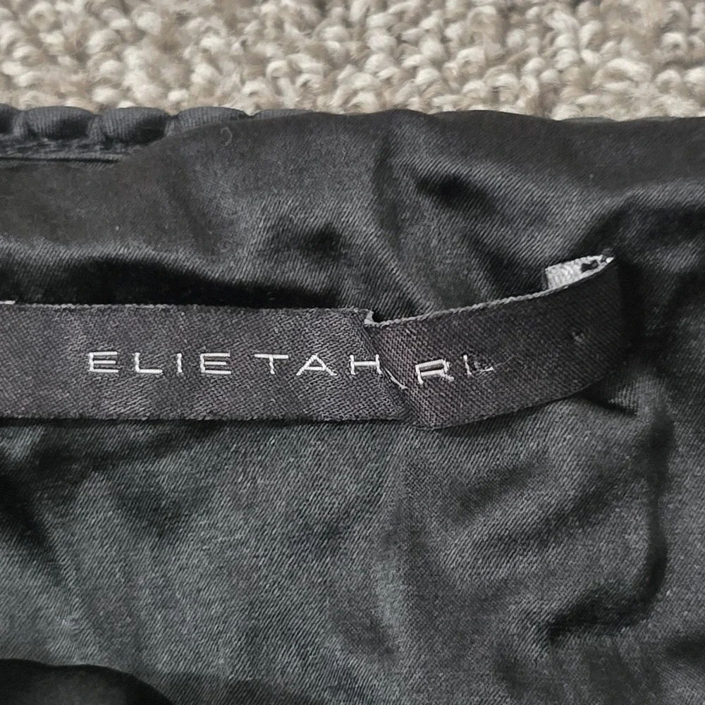 Elie Tahari Beaded Silk Velvet Embroidered Midi Skirt Black Gothic Romantic 2 - Picture 2 of 7
